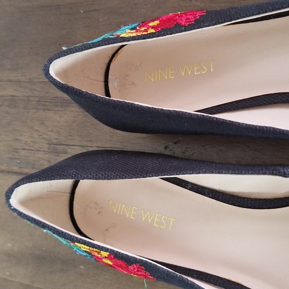 Nine West Embroidered Speakup Ballet Flats Size 7.5 - Picture 10 of 13